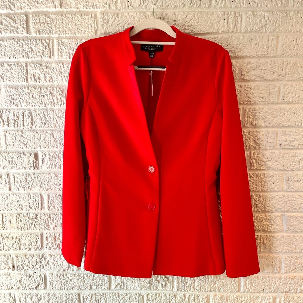 Cherry Red Laundry by Shelli Segal Blazer with Side Detail